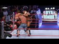 John cena triple h and batista collide as the final three superstars of the 2008 royal rumble match