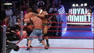 John Cena, Triple H and Batista collide as the final three Superstars of the 2008 Royal Rumble Match