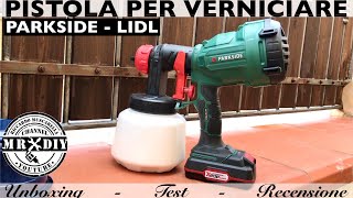 Refillable paint gun. Parkside spray gun. lidl. PFSA 20 Li A1. 20V battery