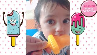 Baby’s Hilarious Reaction to Eating Popsicle🤣🤣 Cute baby // Love to watch Cartoons 🤣