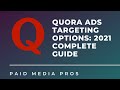 Quora Ads Targeting Options in 2021