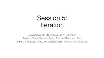 Session 5: "Iteration" (Basic Python, WS 22/23)