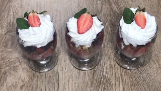 ترايفل فراوله وكريمة || Trifle strawberry and cream