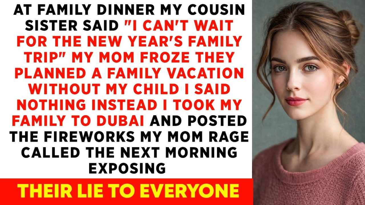 At family Dinner, My Cousin sister Said, “Can’t Wait For The New Year’s family Trip!” My MOM Froze..