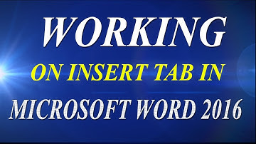 Insert Tab in Ms word 2016 Tutorial