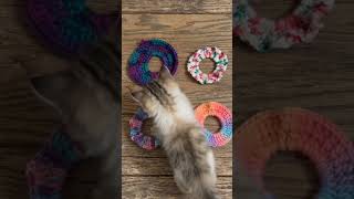 Hair Scrunchies, New Kitten toy #crochet #handmadewithlove