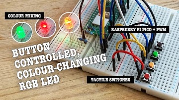 Using buttons to control RGB LED colours – Raspberry Pi Pico, MicroPython, PWM