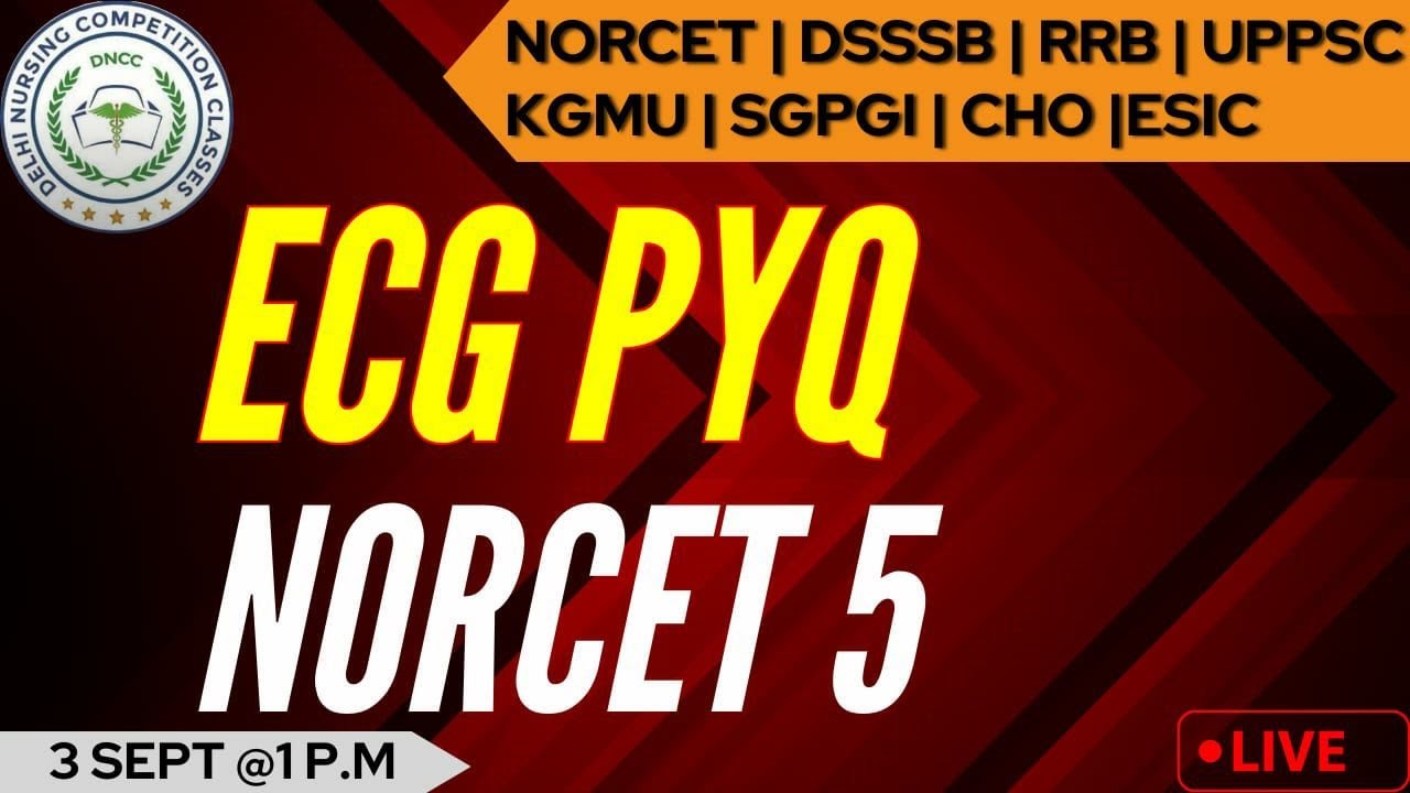 ECG MCQ NORCET 2023 | Electrocardiography PYQ NORCET 5 | ECG PYQ NORCET
