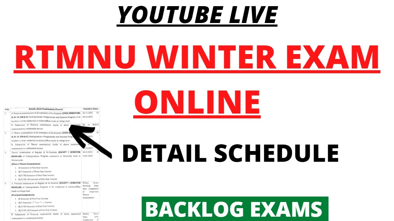 RTMNU WINTER EXAM ONLINE ! GOOD NEWS FOR STUDENTS