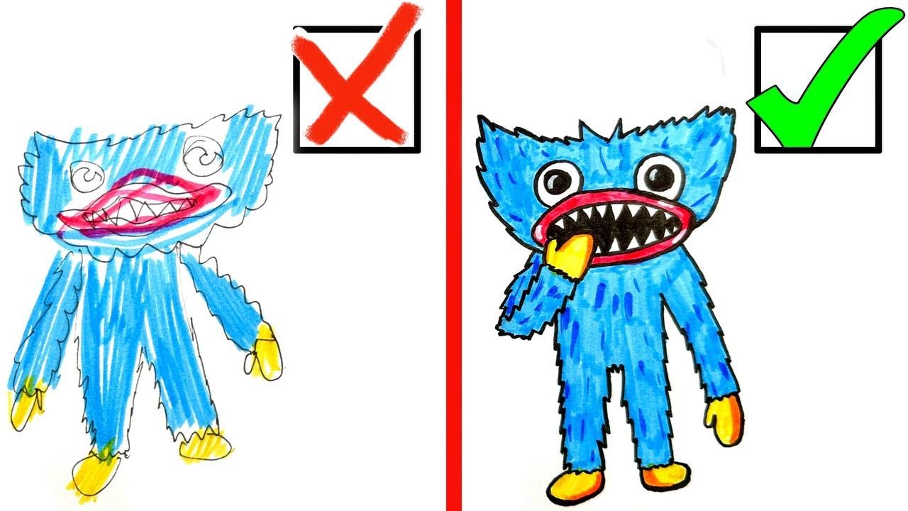 Top 5 Drawings of Huggy Wuggy from Poppy Playtime - YouTube