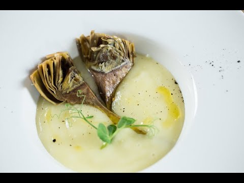 Carciofi con fonduta di patate - cottura al vapore e sottovuoto