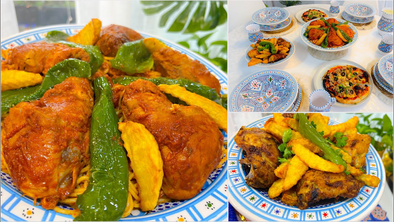 وديت ضيفتي بابن مقرونة تونسية 🇹🇳🇹🇳🇹🇳بالدجاج و بيتزا و دجاج محمر