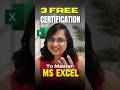 🚀Paid 3 Certifications for MS Excel. Read caption! #excel #finance #accounts #data #freshers