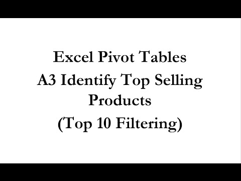 Pivot Tables A3 Identify Top Selling Products