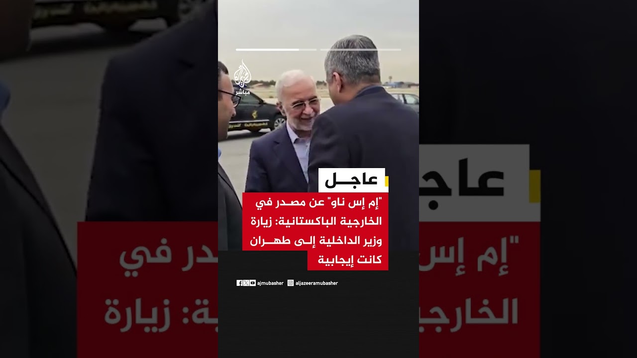 عاجل | "إم إس ناو" عن مصدر في الخارجية الباكستانية: زيارة وزير الداخلية إلى طهران كانت إيجابية.