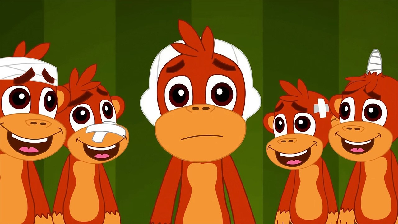 🐒 Five Little Monkeys Happy Remix 🎶 2 Minute Loop Kids Song 🎧 Fun ...