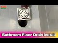 bathroom floor drain install || Fixed square s s floor drain