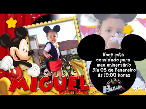 CONVITE MIGUEL - 1 ANINHO - MICKEY MOUSE - POR RAQUEL MENDES - YouTube