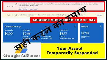 Invalid Click Suspended My Adsense Account for 30 Days | Adsense Account Temporary Suspended 30 Days
