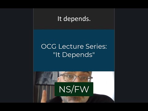 OCG Lecture Series: "It depends" is the only right answer. #programming #technology