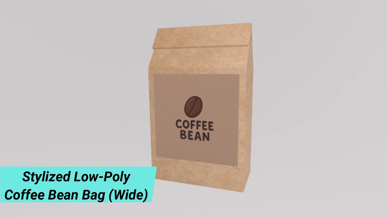 Stylized Low-Poly Coffee Bean Bag