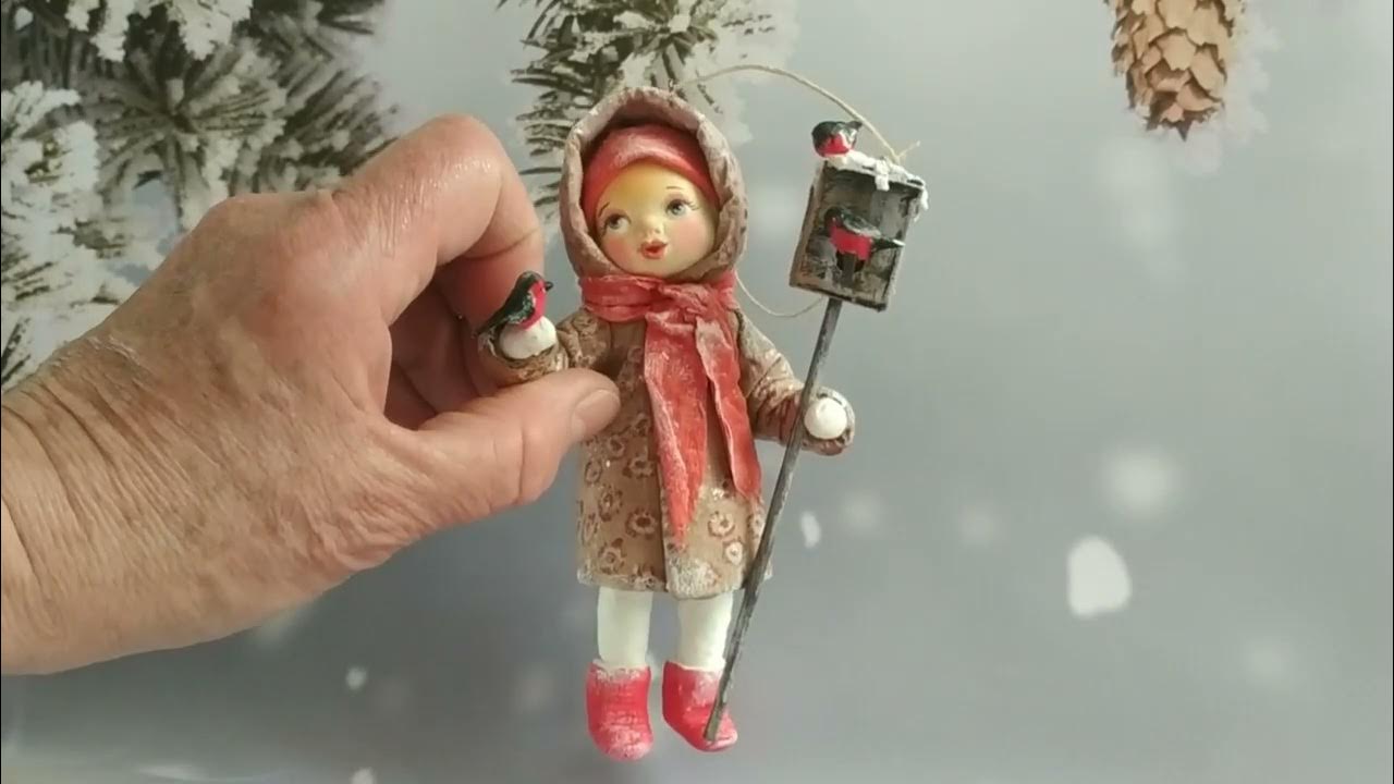 Ватные игрушки на ёлку - YouTube