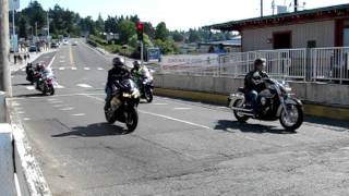 Motorcycles boarding the ferry at Mukilteo Terminal