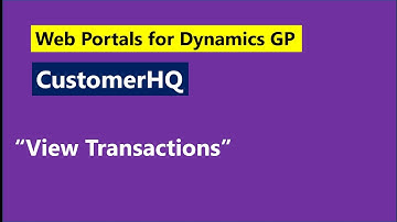 GP Elementz   CustomerHQ   View Transactions (Customer Portal for Dynamics GP)