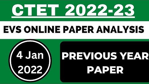 ctet 4 January 2022 paper solution ll ctet previous year questions paper ll evs ll part 2