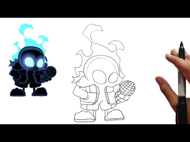 Desenhando Nightmare Sans Friday Night Funkin' VS Indie Cross V1 (Cuphead  Sans Bendy) (FNF Mod) 