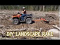Diy homemade landscape rake atv pull behind
