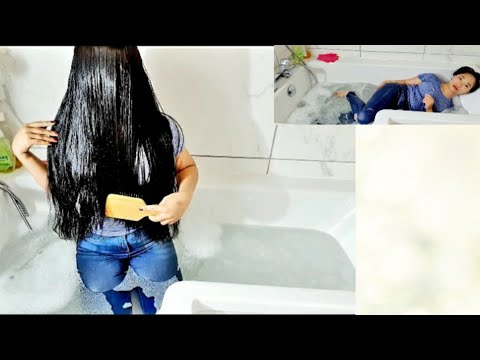 (ASMR) Hairbrushing in Bath. #asmrhairbrushing #asmrbath #hairbrushing #bubblebaths #blacklonghair