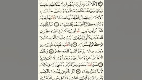 ماهر المعيقلي سورة العنكبوت مكتوبة صفحة 401 مصحف المدينة المنورة جودة عالية