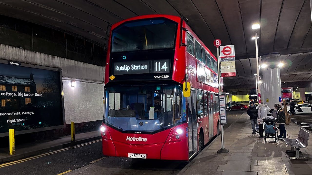 Journey on London Bus Route 114 | VWH2359 (LK67 CXS)