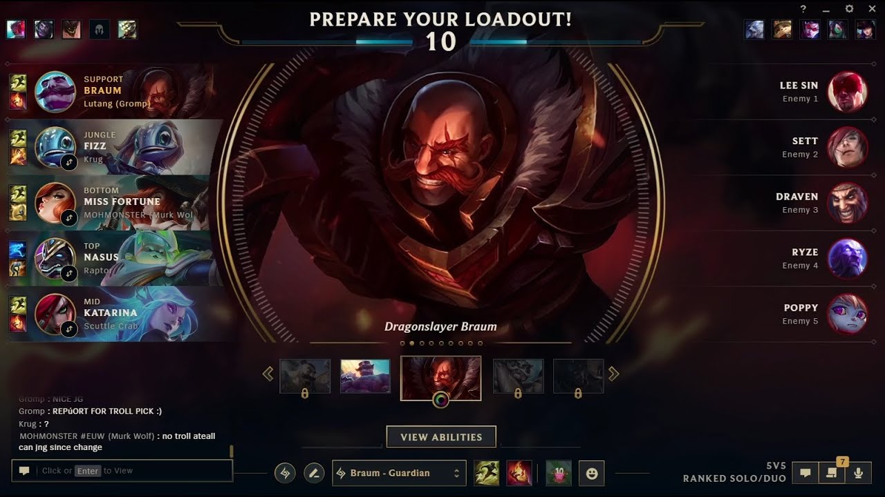 League of Legends: support Braum with adc Miss Fortune - Game 24