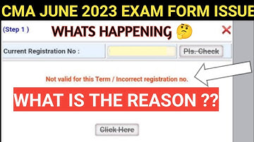 NOT ABLE TO FILL CMA EXAM FORM ! ERROR /PROBLEM SOLUTION ▶️ ? | Incorrect Registration Number Error