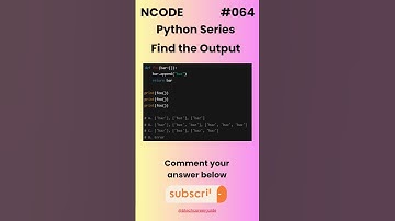 NCODE #064   | Find the Output | Comment your Answer Below | #coding #pythondaily #python #mcqsquiz