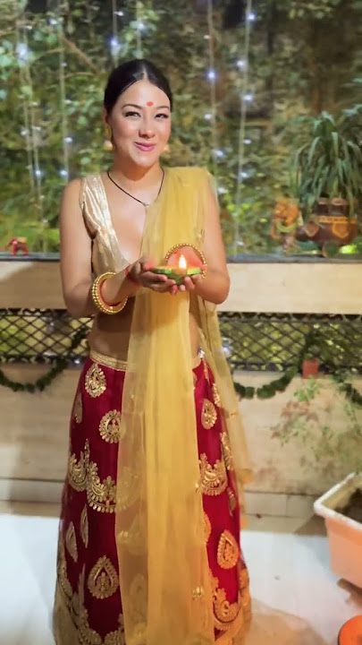 Happy Diwali all 🪔❤️ #Namrita Malla #lalghaghra #namritamalla