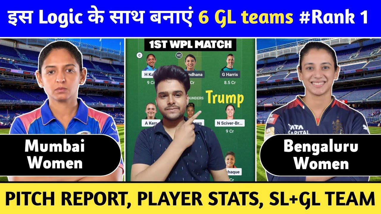 MI-W vs RCB-W Dream11 Prediction | 1st Match | MI-W vs RCB-W GL Teams Prediction Today Match 