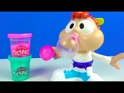 Play doh Sakızsever Çarli Slime yiyor Kral Şakir çizgi film oyuncakları Slime balon patlatma oyun