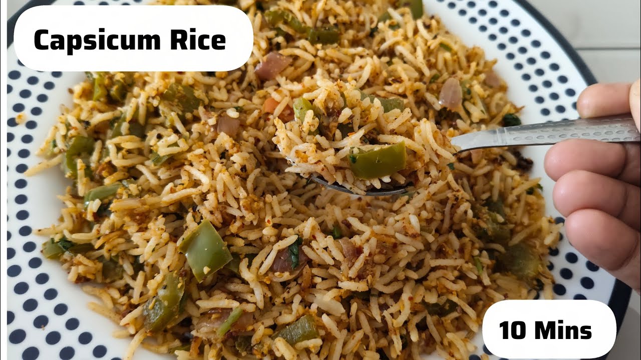 💥Best Capsicum Rice Just In 10 Mins|| Perfect Lunch Box Recipe#viralrecipe 