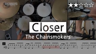 [Lv.04] Closer - The Chainsmokers  (★★☆☆☆) Pop Drum Cover, Score, Sheet Lessons, Tutorial Resimi