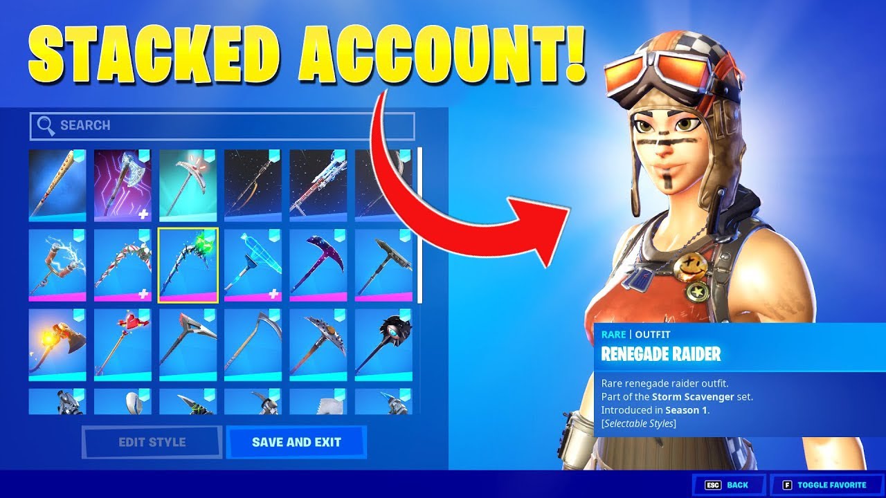 Rating A Subscribers STACKED Fortnite Account! (Renegade Raider) YouTube