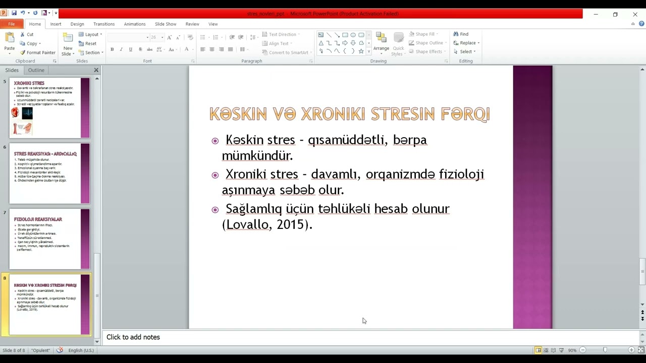 Rona Hart: Pozitiv Psixologiya kitabından Stress və onun öhdəsindən gəlmə strategiyaları