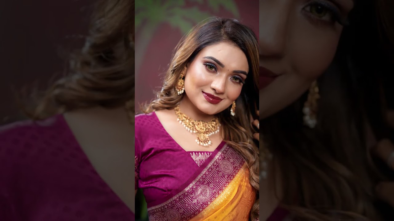 Yellow Handloom Satin Silk Saree