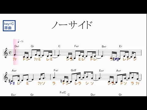 ノーサイド（松任谷由実）原曲key=C ／ドレミで歌う楽譜【コード付き】