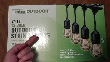 UNBOXING USED LUMINAR OUTDOOR 24FT 12 BULB OUTDOOR STRING LIGHTS