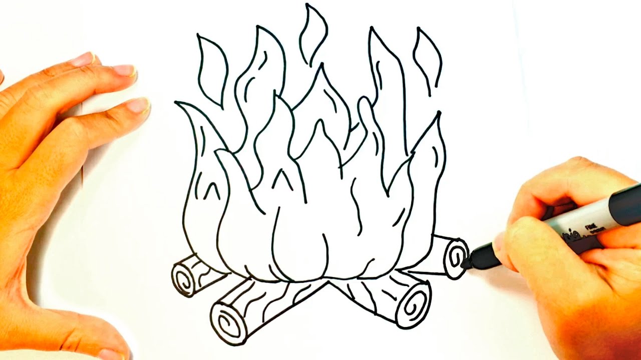 How to draw Fire | Fire Easy Draw Tutorial - YouTube