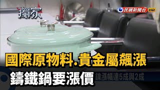 國際原物料.貴金屬飆漲 鑄鐵鍋要漲價－民視新聞