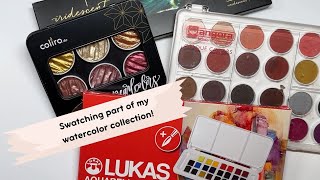 Swatching Lukas - Finetec - Angora Opaque - Coliro Pearcolors Watercolors Relaxing Music #painting